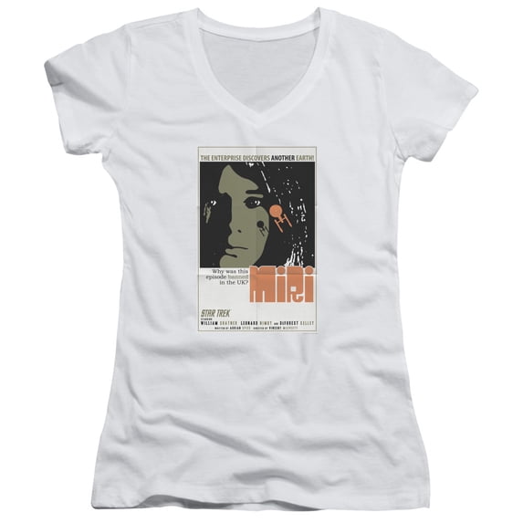 Star Trek Tos Episode 8 Junior Women's V-Neck T-Shirt White
