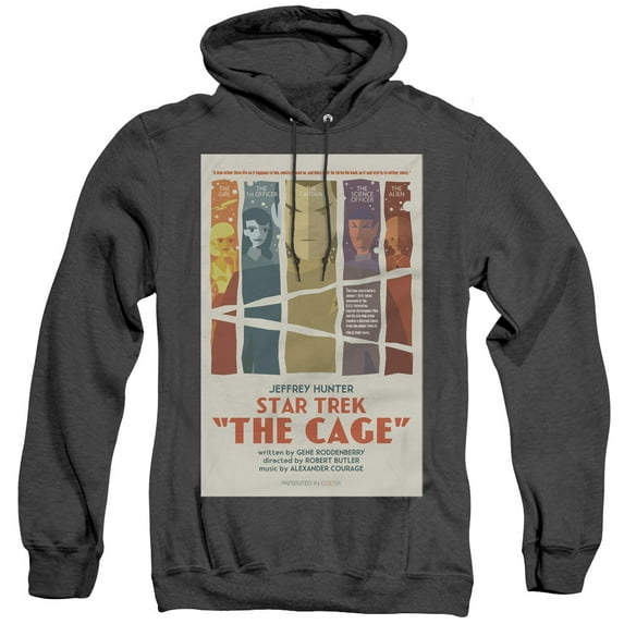 Star Trek Tos Episode 80 Adult Heather Hoodie Sweatshirt Black