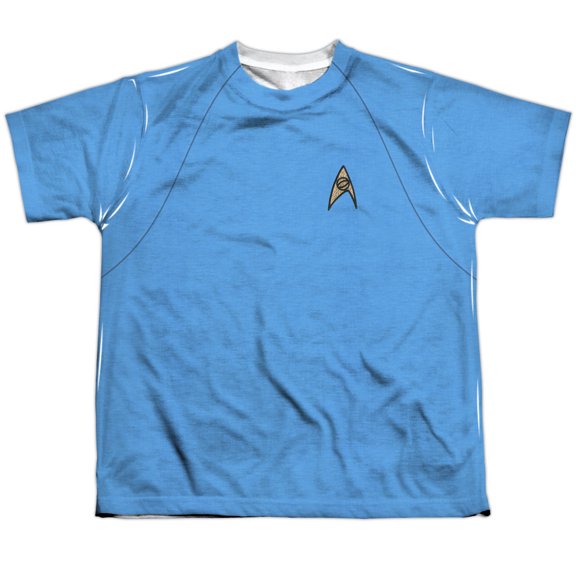 Star Trek - Tos Science Uniform - Youth Short Sleeve Shirt - Large
