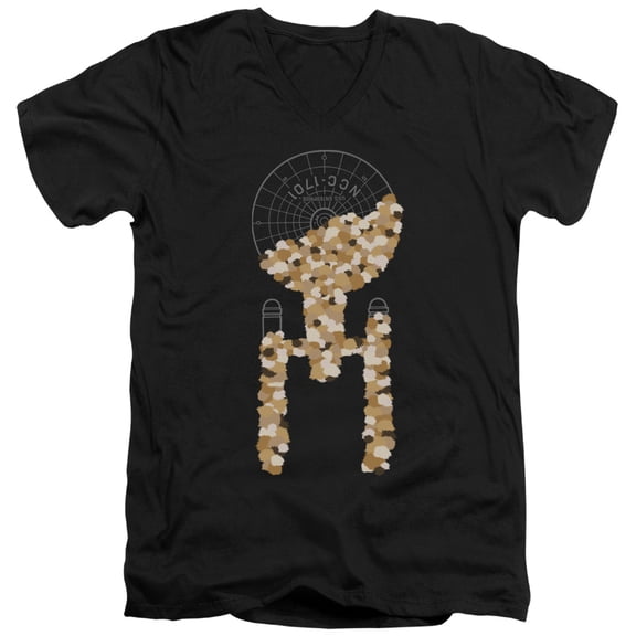 Star Trek Tribble Takeover Adult V-Neck T-Shirt Black