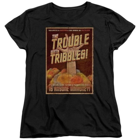 Star Trek-Tribbles- The Movie - Short Sleeve Womens Tee - Black- Small