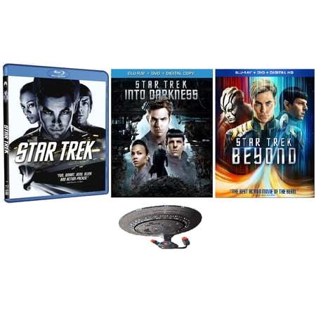 Star Trek Triple Feature Star Trek / Star Trek Into Darkness / Star Trek Beyond Chris Pine 3 Disc Blu Ray Set Includes Bonus Glossy Print Art Card