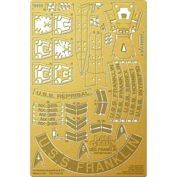 Star Trek - USS Franklin Photoetch Set - PGX212 ParaGrafix