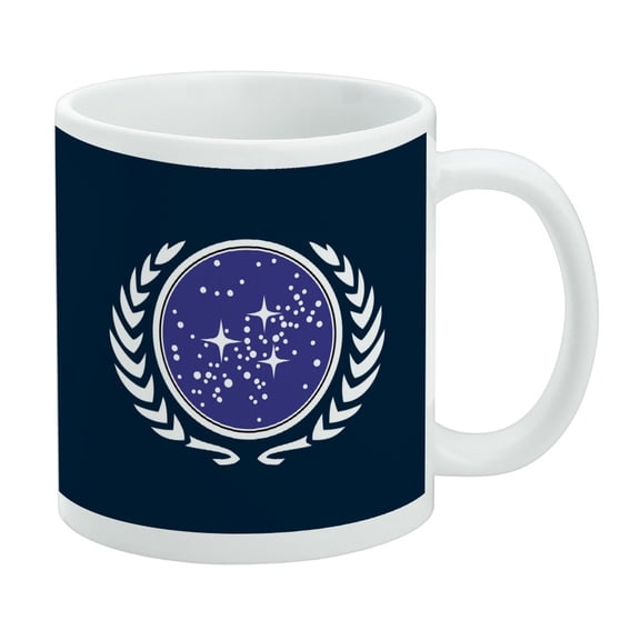 Star Trek United Federation of Planets Logo Ceramic Coffee Mug, Novelty Gift Mugs for Coffee, Tea and Hot Drinks, 11oz, White