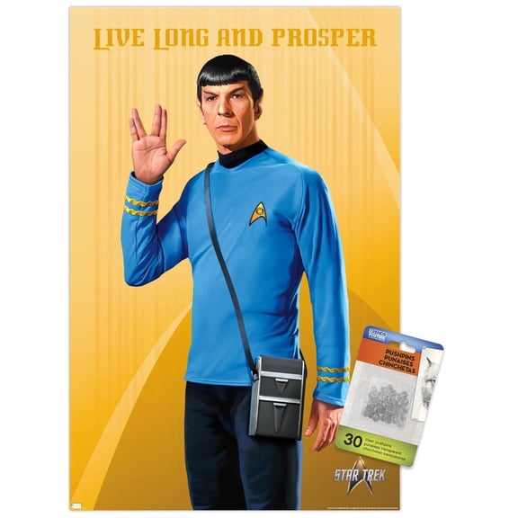 Star Trek: Universe - Spock, Live Long and Prosper Wall Poster with Push Pins, 14.725" x 22.375"