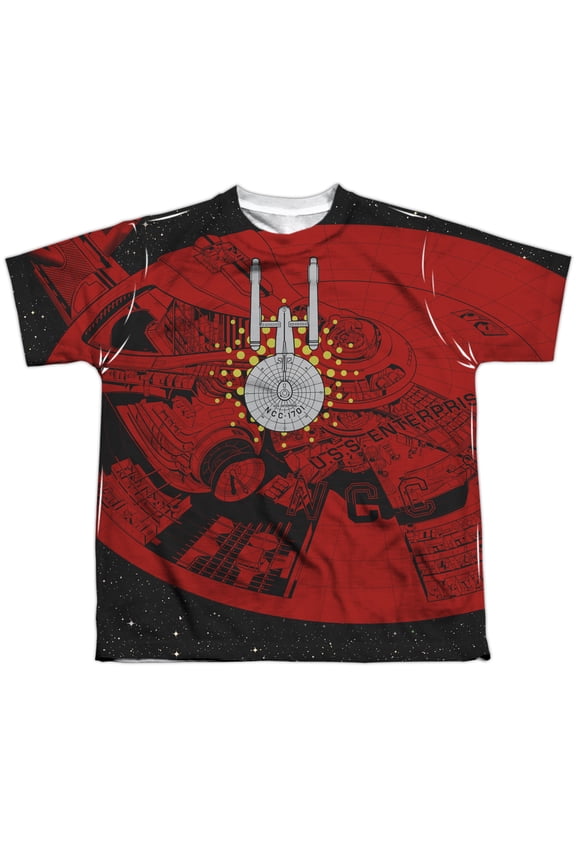 Star Trek - Uss Enterprise Schematic - Youth Short Sleeve Shirt - Large