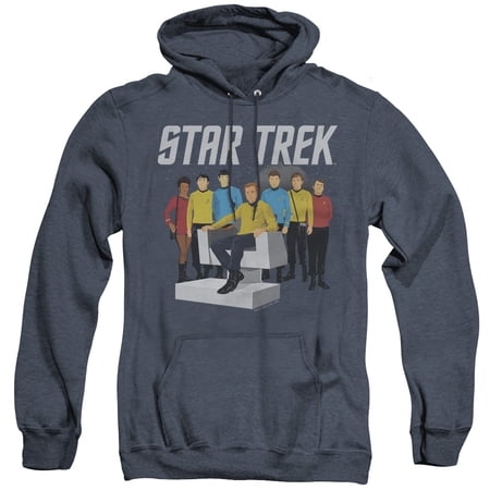 Star Trek Vector Crew Adult Heather Hoodie Sweatshirt Navy