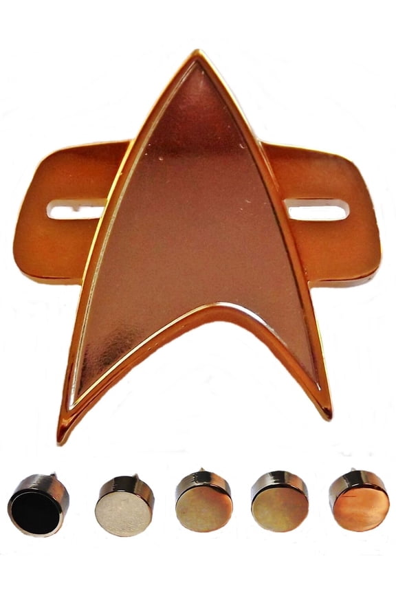 Voyager Full Size Communicator Pin and 5 Gold Ranking Pips