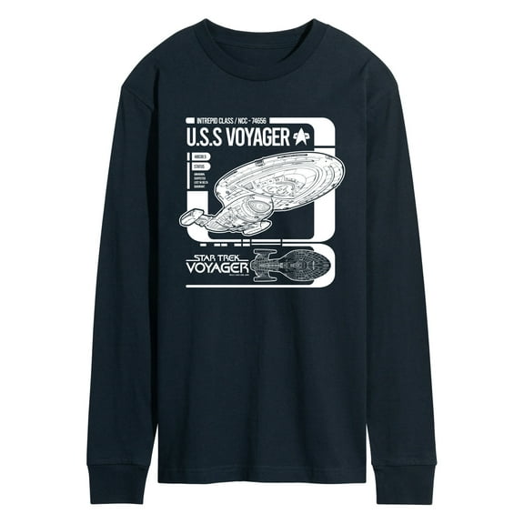 Star Trek - Voyager Schematic - Men's Long Sleeve Graphic T-Shirt