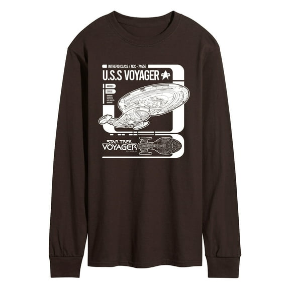 Star Trek - Voyager Schematic - Men's Long Sleeve Graphic T-Shirt
