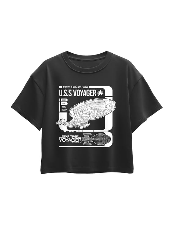 - Voyager Schematic Girls' Short Sleeve Boxy Graphic T-Shirt