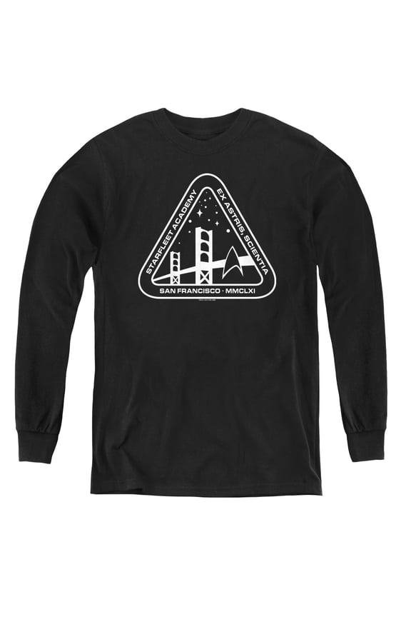 Star Trek - White Academy Logo - Youth Long Sleeve Shirt - Medium