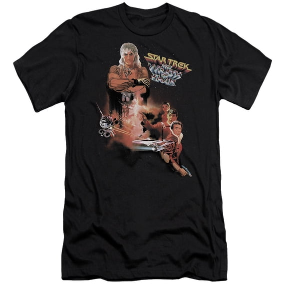 Star Trek Wrath Of Khan(Movie) Adult 30/1 T-Shirt Black