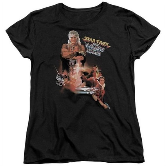 Star Trek-Wrath Of Khan-Movie - Short Sleeve Womens Tee - Black- 2X