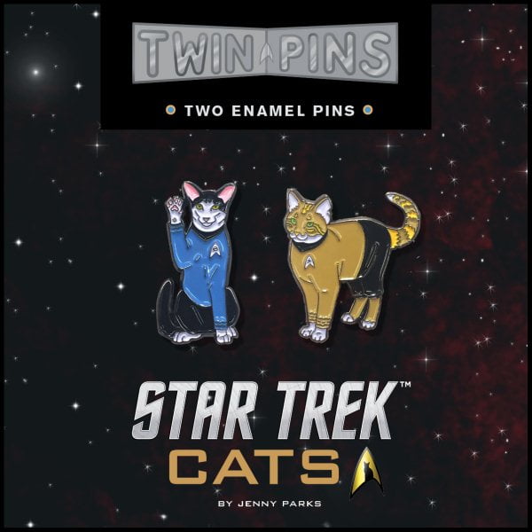 JENNY PARKS Star Trek x Chronicle Books: Star Trek Cats Twin Pins : Two Enamel Pins (General merchandise)