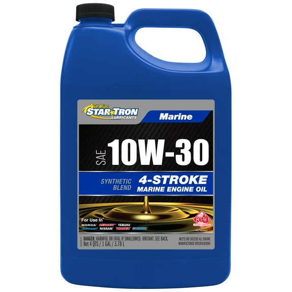 Star brite Star Tron 10W-30 Synthetic Blend Marine Oil – 4-Stroke Engine Protection