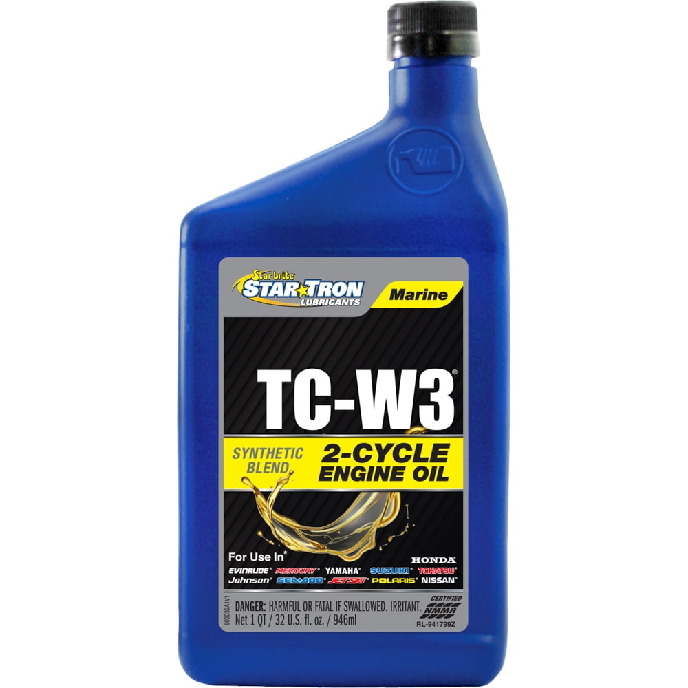 Star brite Star Tron TC-W3 Marine 2-Cycle Engine Oil - Synthetic Blend for High-Performance Outboard Engines