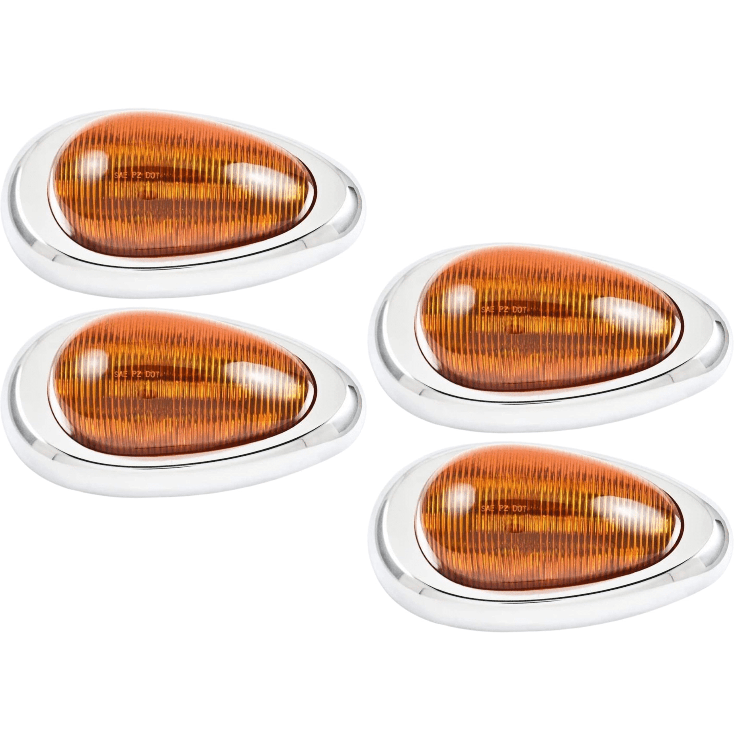 All Star Truck Parts Pair (Qty 4) 6" Amber Sleeper Cab LED Side Marker/Turn Led Light Clearance For Freightliner Century/Columbia Surface Mount 15 LED, Amber Oval Side Marker and Turn Signal Sealed