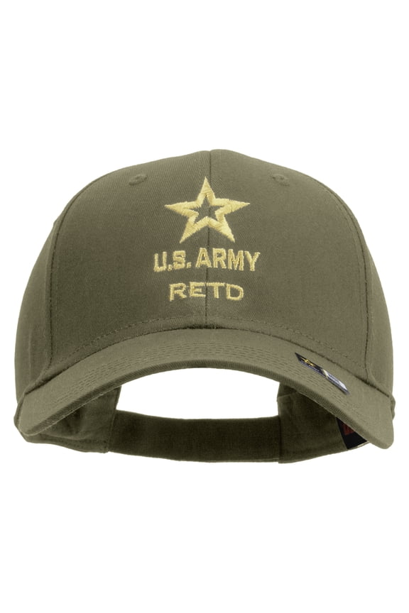 Star U.S. Army Retired Military Embroidered Low Profile Cap - Khaki OSFM
