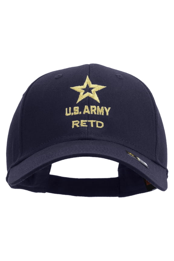 Star U.S. Army Retired Military Embroidered Low Profile Cap - Navy OSFM