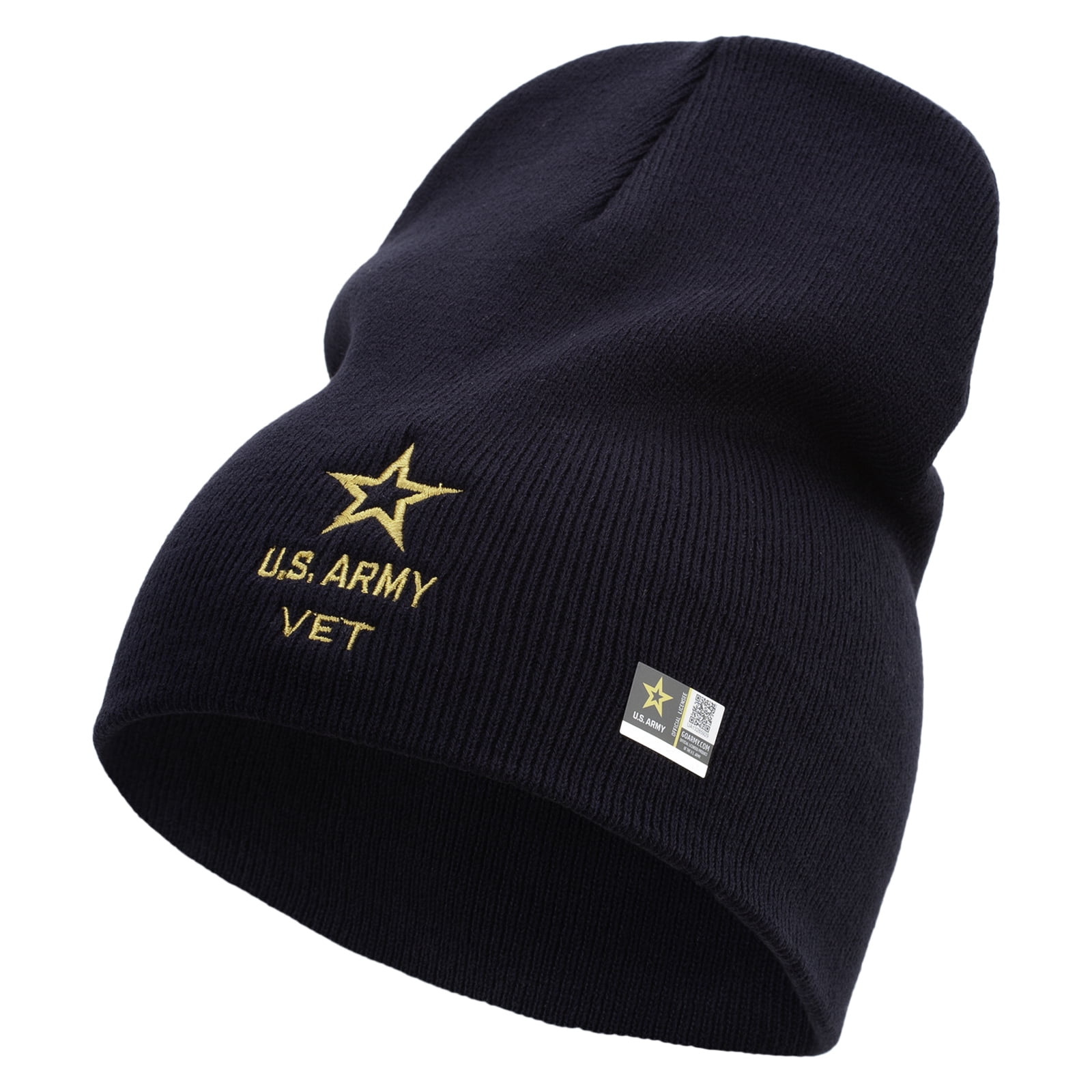 US Navy Veteran Beanie - Military Embroidered Short Beanie Made In USA
