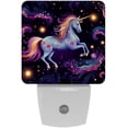 thumbnail image 1 of Star Unicorns LED Square Night Light - Energy Efficient Plug-in Nightlight with Auto Sensor for Bedroom, Bathroom, and Hallway - Soft Glow Illumination - White, Pack of 2, 1 of 6