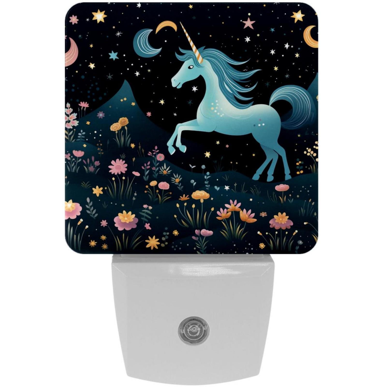 Star Unicorns LED Square Night Lights Bright and Compact Bedroom or