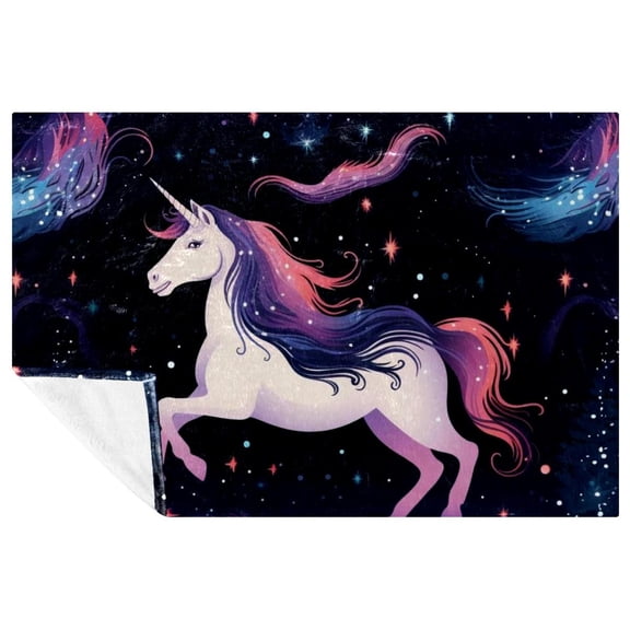 Star Unicorns Soft and Warm Microfiber Throw Blanket - Printed Lightweight Blankets for Sofa, Bed, Couch, Office, Camping - Throw Blankets for Cozy Comfort