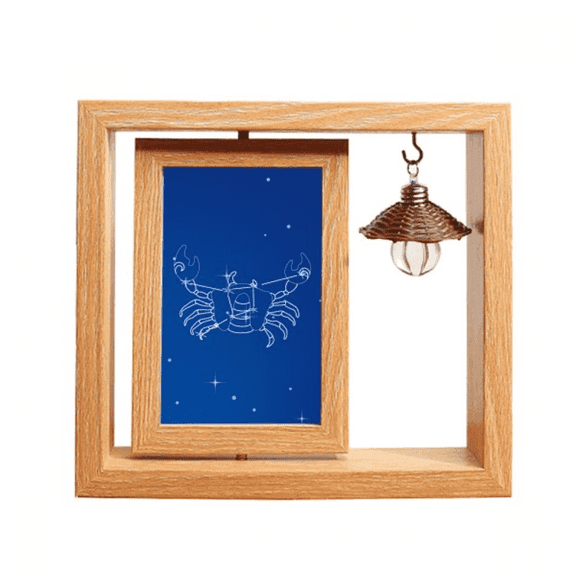 Star Universe Cancer Constellation Wooden Rotating Picture Photo Frame 4x6