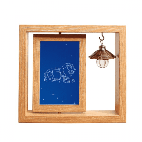 Star Universe Leo Constellation Pattern Wooden Rotating Picture Photo Frame 4x6