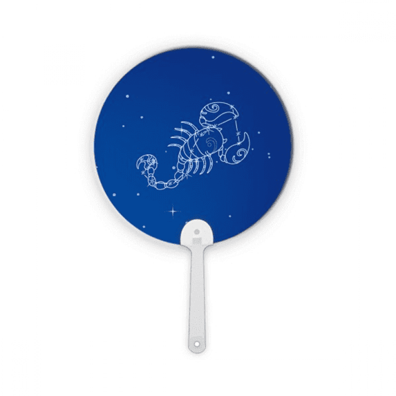 Star Universe Scorpio Constellation Pattern Plastic Round Handheld Fan Decorations Craft