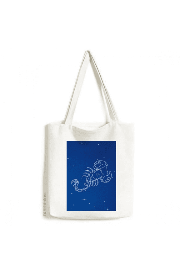Star Universe Scorpio Constellation Pattern Tote Canvas Bag Shopping Satchel Casual Handbag