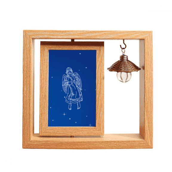 Star Universe Virgo Constellation Pattern Wooden Rotating Picture Photo Frame 4x6
