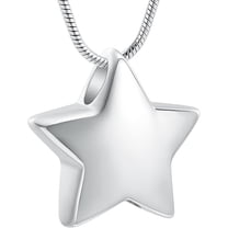 Star Urn Necklace for Ashes Pet / Human Cremation Urn Pendant Ashes Memorial Necklace Memorial Lockets Keepsakes Jewelry for Ashes Pendant - Fill kit