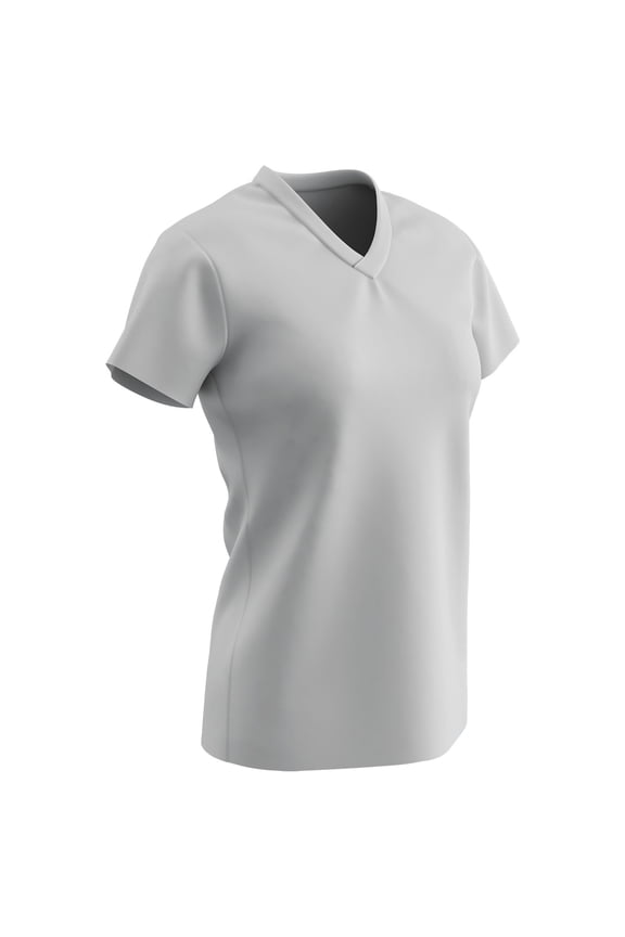 Star V-Neck T-Shirt, Girls' Large, White