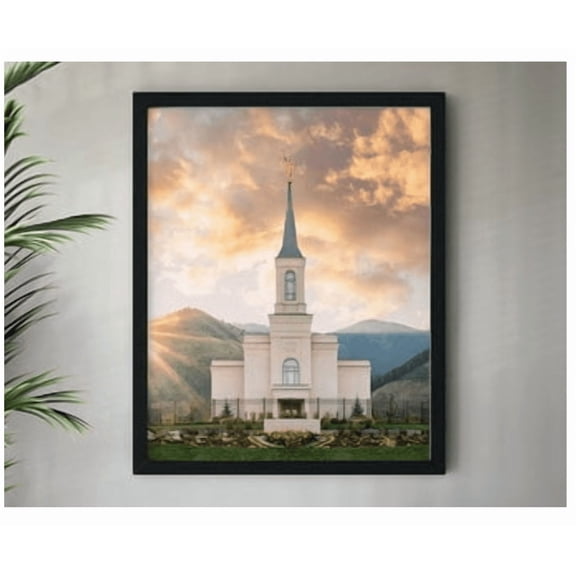 Star Valley Wyoming Temple Sunbeam Vertical Crop Print Poster Only Paper Or