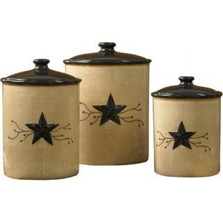 Youngs 21308 9 in. Ceramic Modern Country Canister, 4 Piece per Set