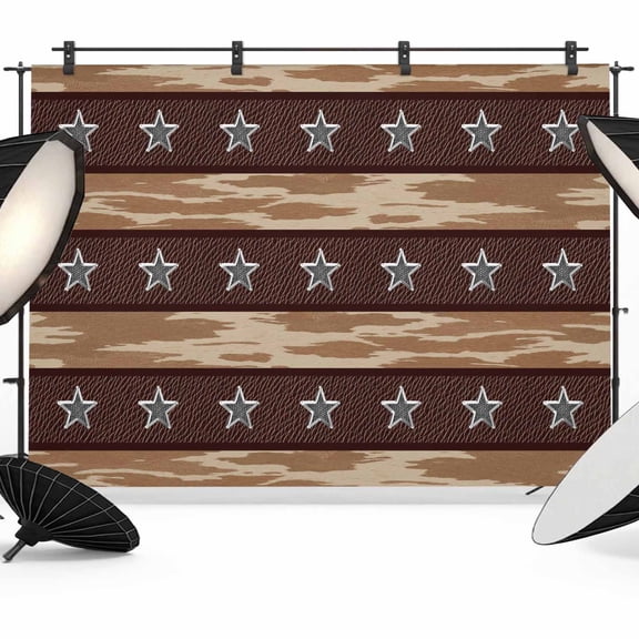Star Vintage Backdrop for Photoshoot,Photography Photo Studio Background Wall Backdrop,Western Country Stars Brown Wooden Back Drop Banner Panel for Portraits Wedding Party Live Streaming Decor 8x6Ft