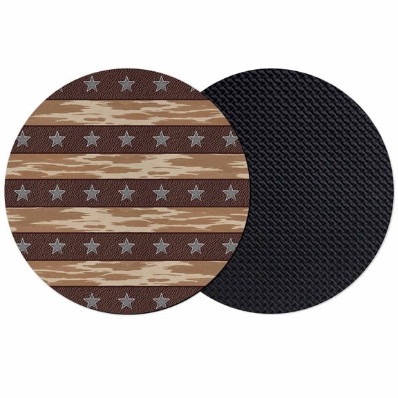 Star Vintage Coasters Set of 2, Absorbent Coasters for Drinks, Western Country Stars Brown Wooden Coaster for Desk Coffee Table Protection, Home Decor House Warming Gifts 4"