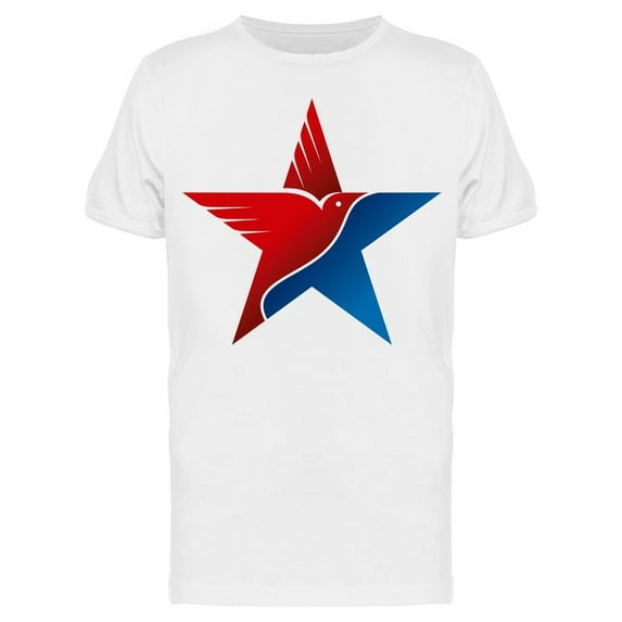 Star W/National Colors And Eagle T-Shirt Men -Image by Shutterstock, Male Medium