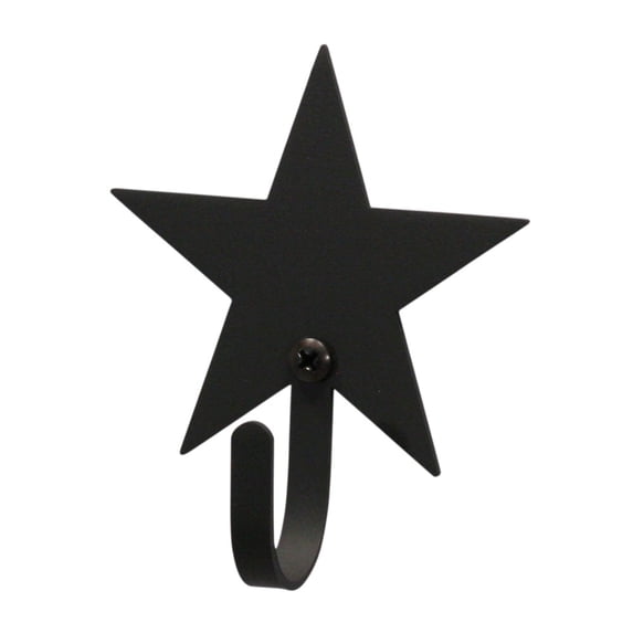 Village Wrought Iron Star Wall Hook Small - Black