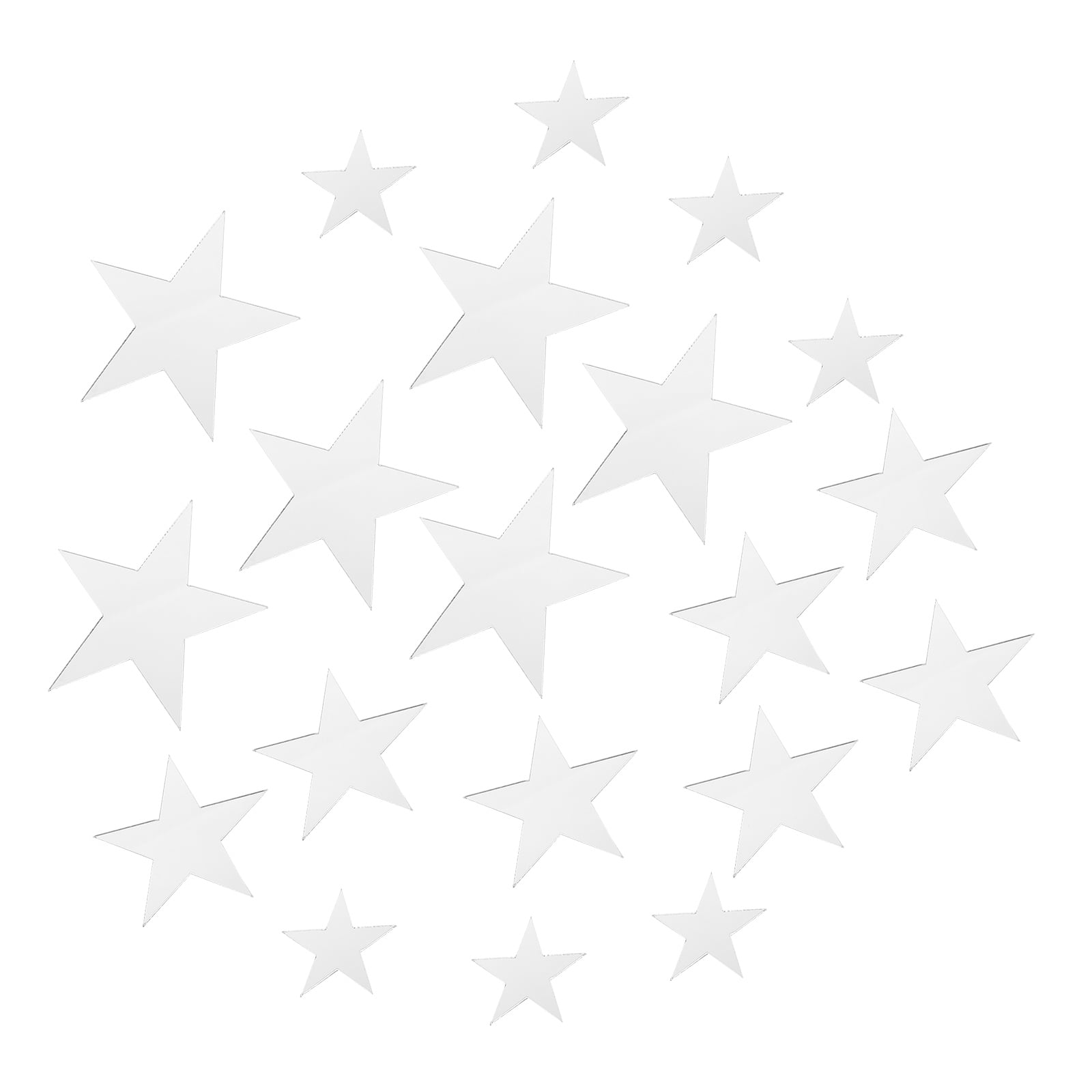 Star Wall Sticker 1 Set 3D Stickers Acrylic Mirror Effect Self Adhesive