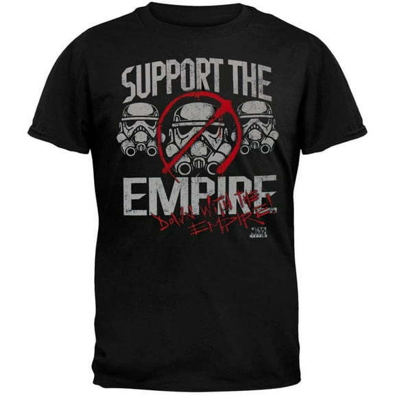 Star Wars Rebels  Mens T-Shirt - Support The Empire Down With Graffiti Image (Medium)