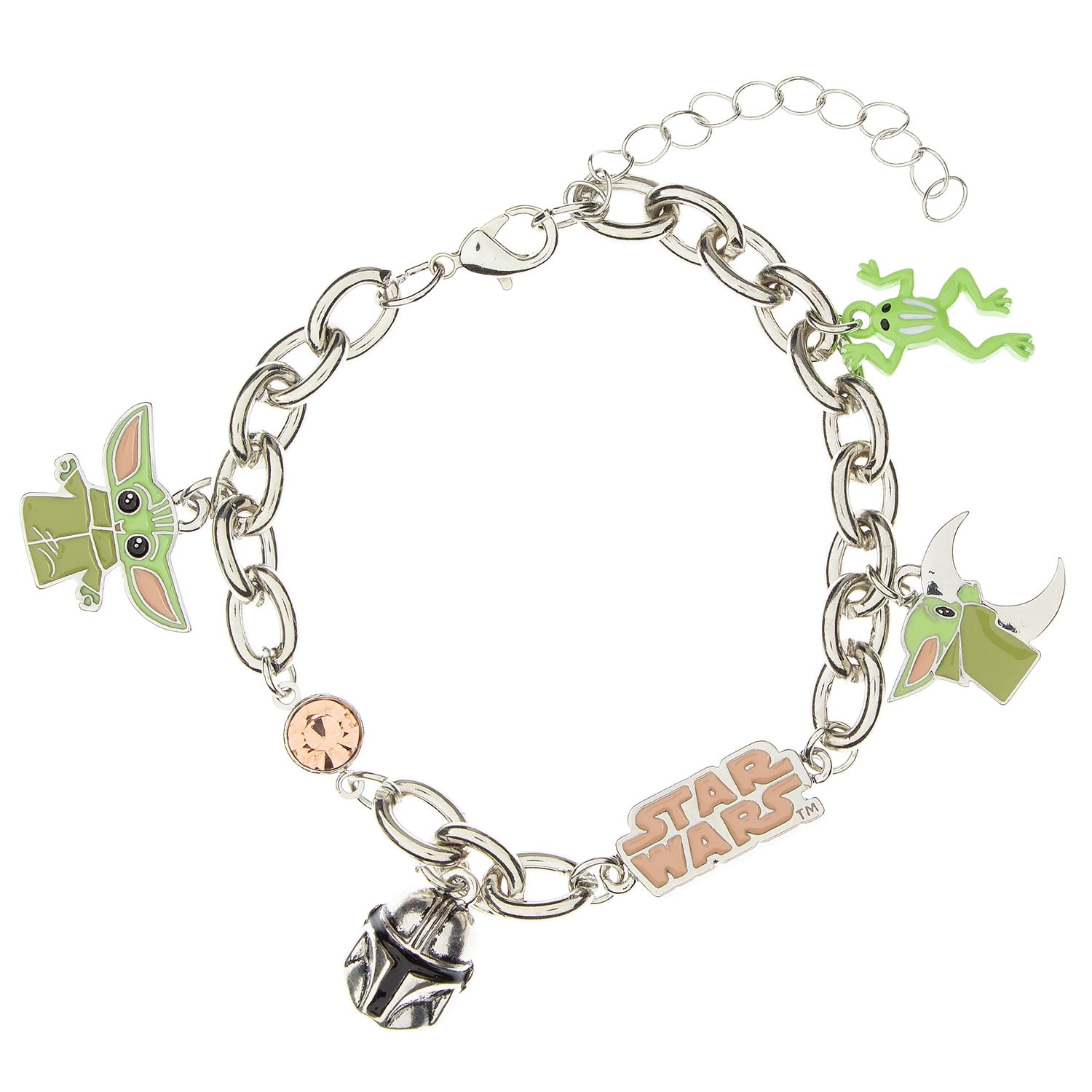 Star Wars Mandalorian Grogu Baby Yoda Chain Link Charm Bracelet
