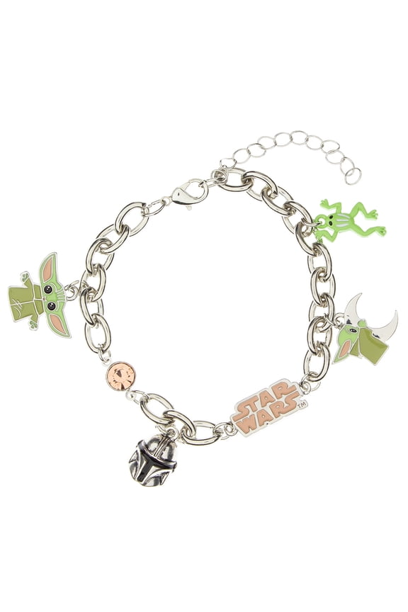 Star War The Mandalorian Grogu Baby Yoda Chain Link Charm Bracelet