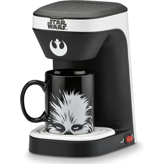 Star Wars Chewbacca 1-Cup Coffee Maker - Convenient Drip Brew Machine - Comes with 12-Ounce Chewy Mug - Uses Ground Coffee - Perfect Holiday or Birthday Gift - Single Serve