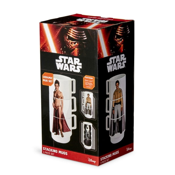 Star Wars 11-Oz Stacking Mugs - Princess Leia, Han Solo in Carbonite, and Lando