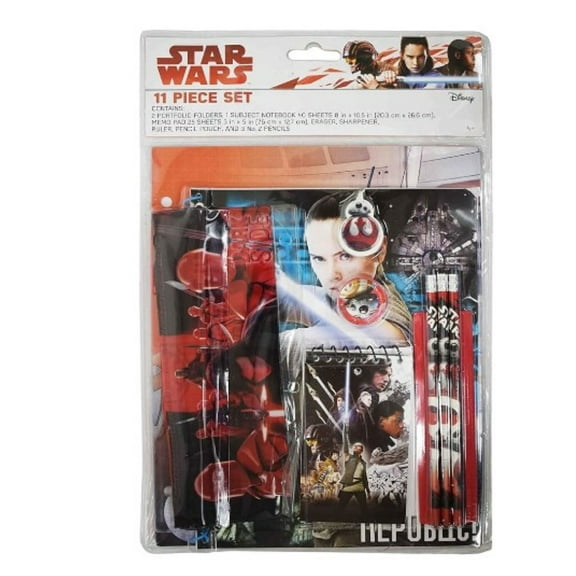 Star Wars 11-Piece Stationery Set with Notebook, Folders, Memo Pad, Pencils & More Elite Guard Design
