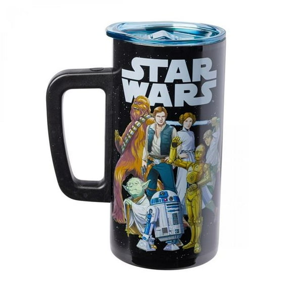 Star Wars 888783 15 oz Star Wars Group Shot Double Wall Stainless Steel Mug - Black & Multi Color