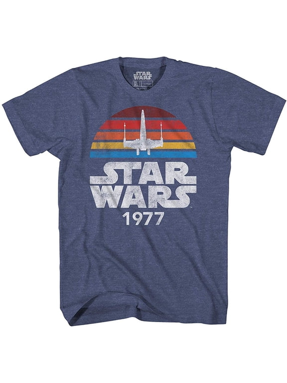 1977 Logo Rainbow Sun X-Wing Classic Retro Vintage Adult Men's Graphic Tee Apparel T-Shirt